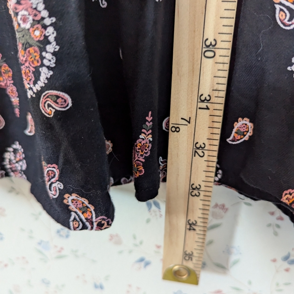 🖤 SO L Dress Dark Floral loose fit ruffle long sleeve boho whimsigoth - Picture 13 of 16